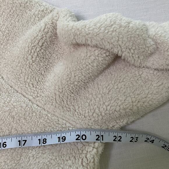 Athleta S Asana Sherpa Sweatshirt Size S Natural Relaxed Cozy - Picture 6 of 9